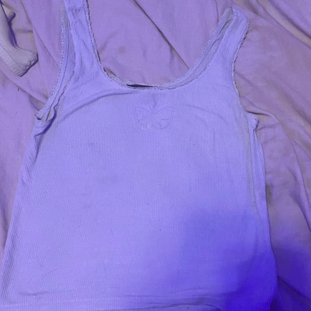 Forever 21 Women's Lavender Butterfly Tank Top